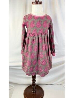 Yo Baby Dress Brown & Pink Paisley Pattern Made In India 3T 100% Cotton